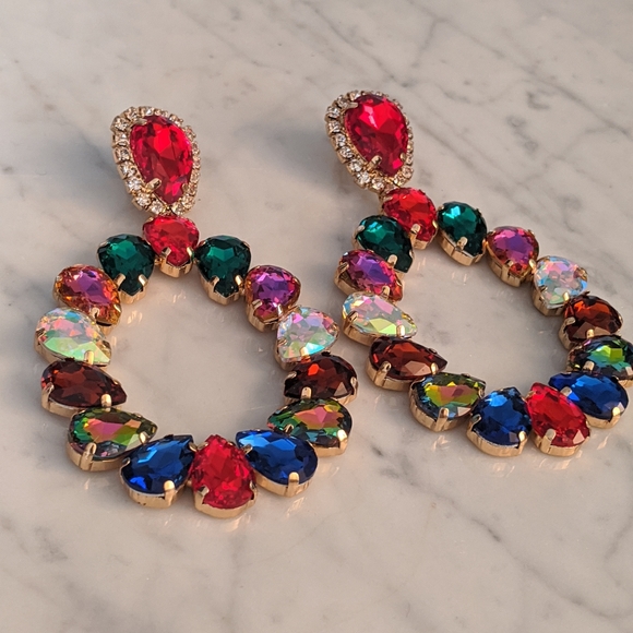 Crystal statement earrings - Picture 2 of 2